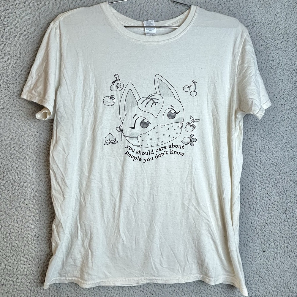 Katt Care Animal Crossing character graphic t-shirt Unisex Size Large Humor Tee